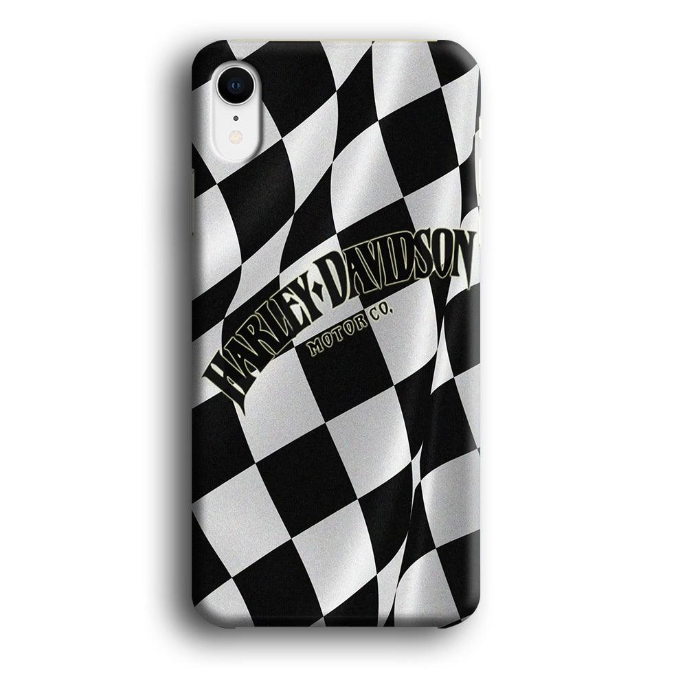 Harley Davidson Black White Flag iPhone XR Case-Plastic / Full Wrap (3D Case)-Xtracase