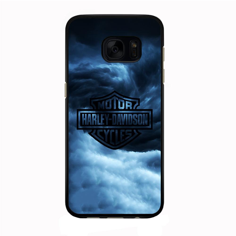Harley Davidson Cloud Samsung Galaxy S7 Edge Case-Rubber / Black (2D Case)-Xtracase