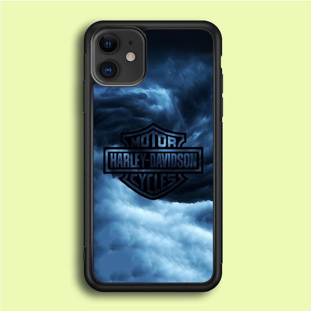 Harley Davidson Cloud iPhone 12 Mini Case-Rubber / Black (2D Case)-Xtracase