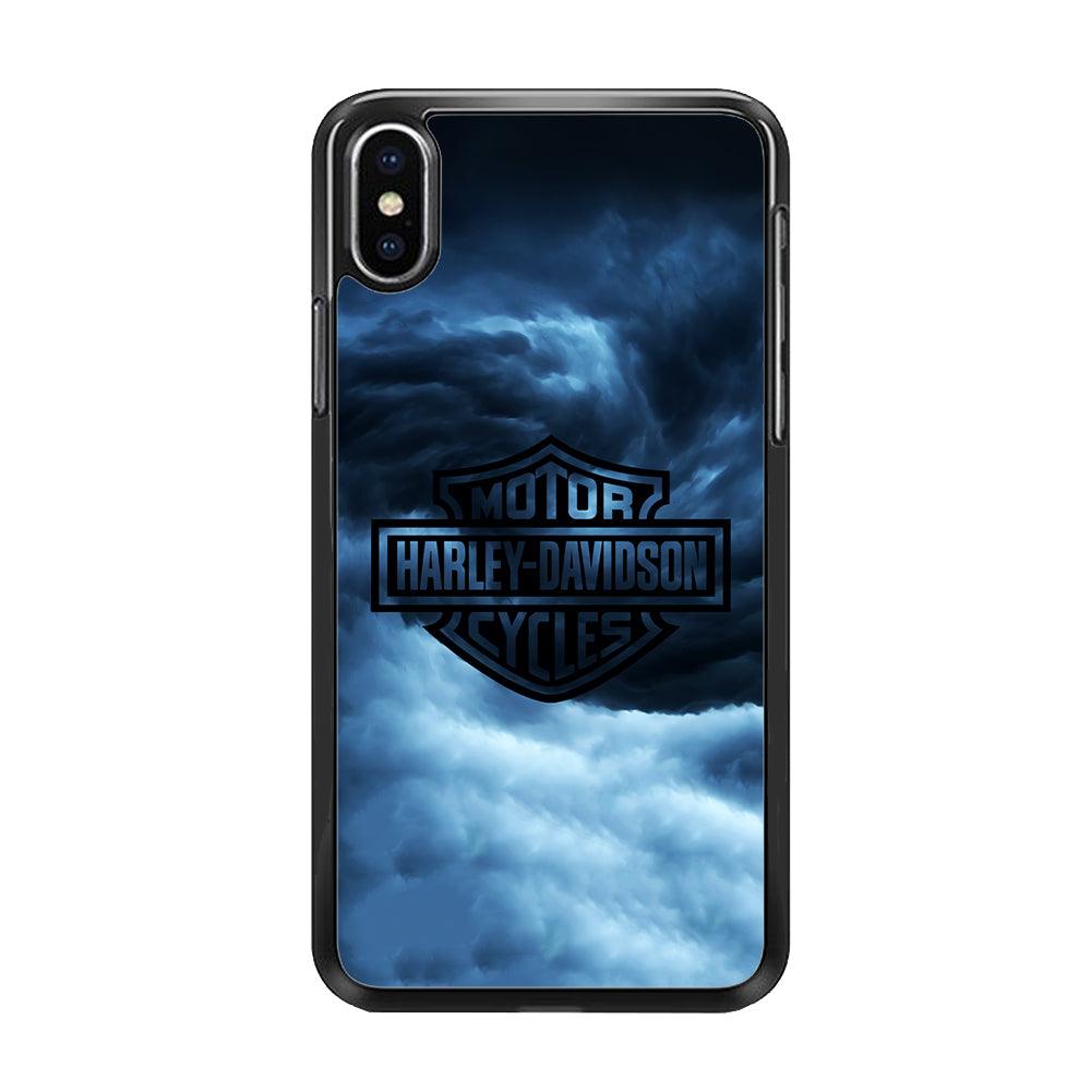 Harley Davidson Cloud iPhone X Case-Rubber / Black (2D Case)-Xtracase