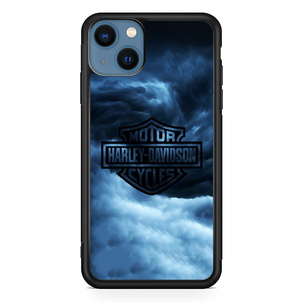 Harley Davidson Cloud iPhone 13 Case-Rubber / Black (2D Case)-Xtracase