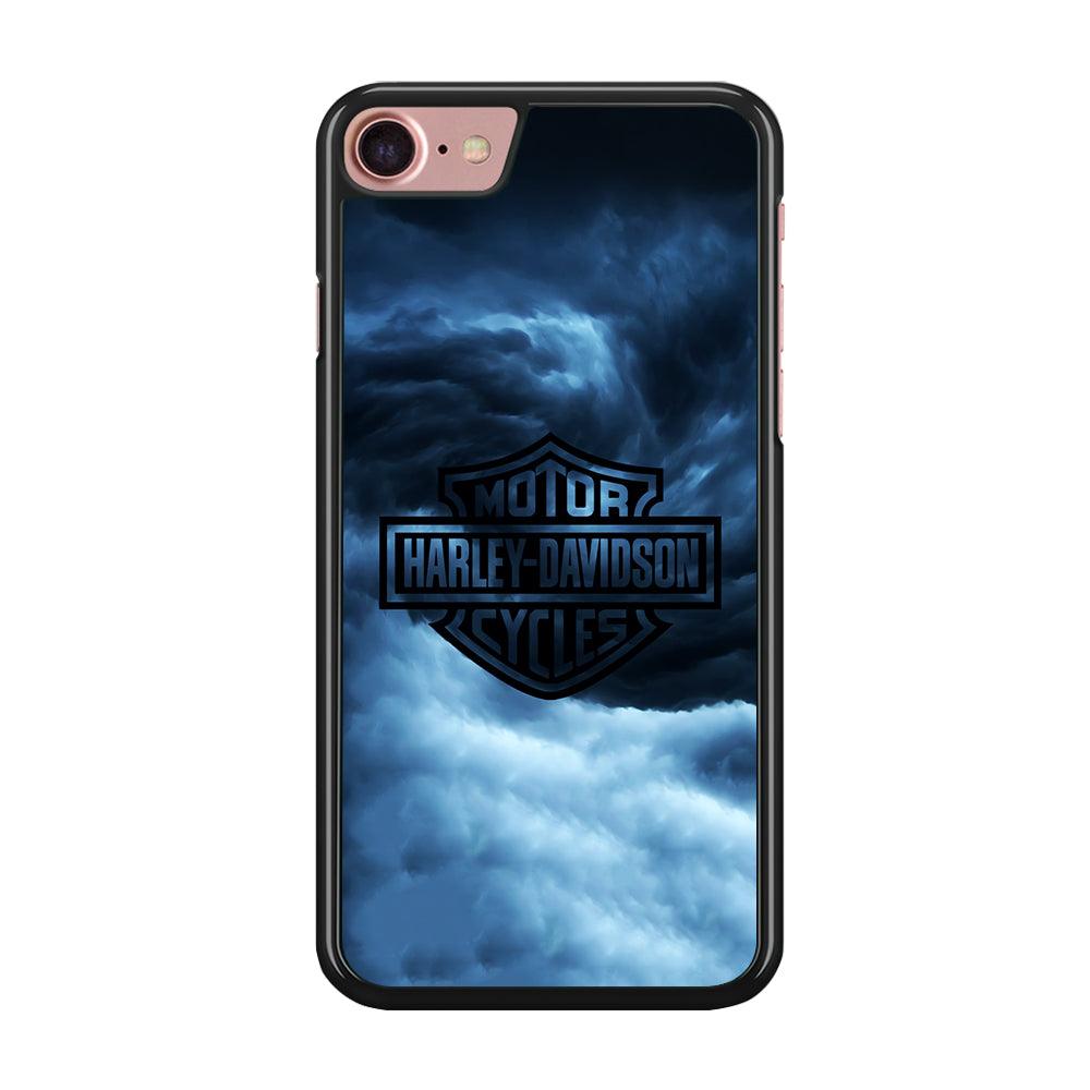 Harley Davidson Cloud iPhone SE 2020 Case-Rubber / Black (2D Case)-Xtracase