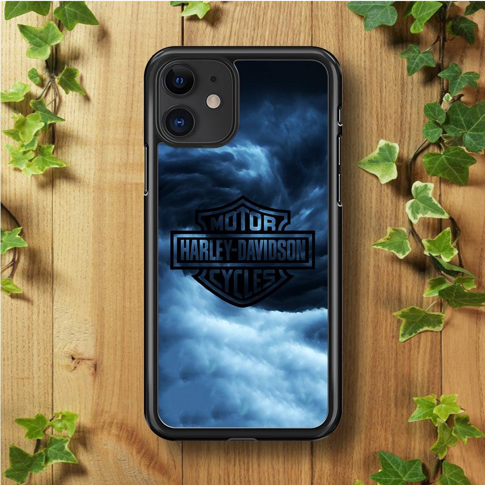 Harley Davidson Cloud iPhone 11 Case-Rubber / White (2D Case)-Xtracase