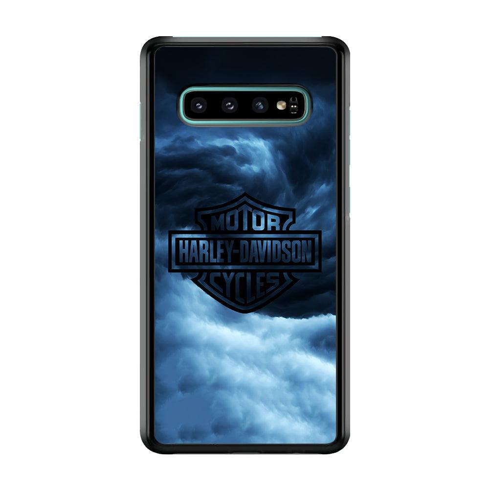 Harley Davidson Cloud Samsung Galaxy S10 Case-Rubber / Black (2D Case)-Xtracase