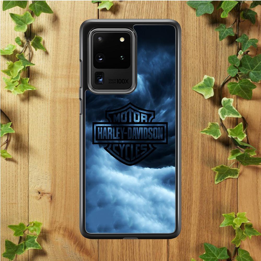 Harley Davidson Cloud Samsung Galaxy S20 Ultra Case-Rubber / White (2D Case)-Xtracase