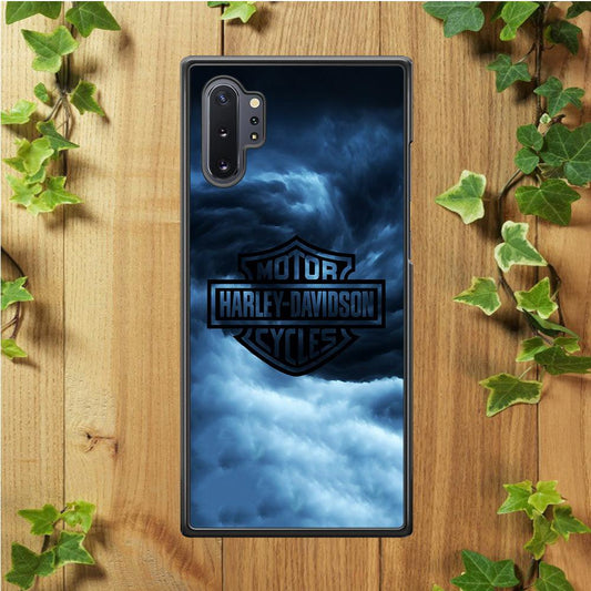 Harley Davidson Cloud Samsung Galaxy Note 10 Plus Case-Rubber / Black (2D Case)-Xtracase
