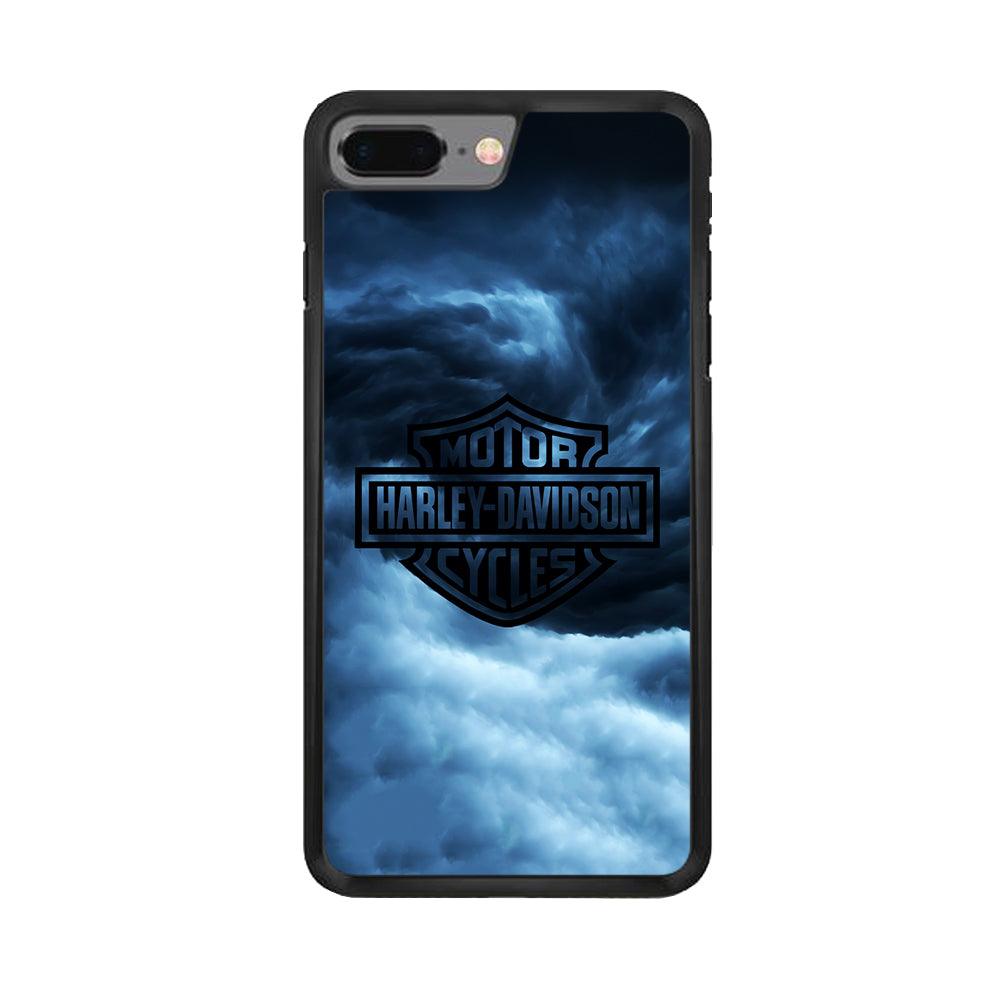 Harley Davidson Cloud iPhone 8 Plus Case-Rubber / Black (2D Case)-Xtracase