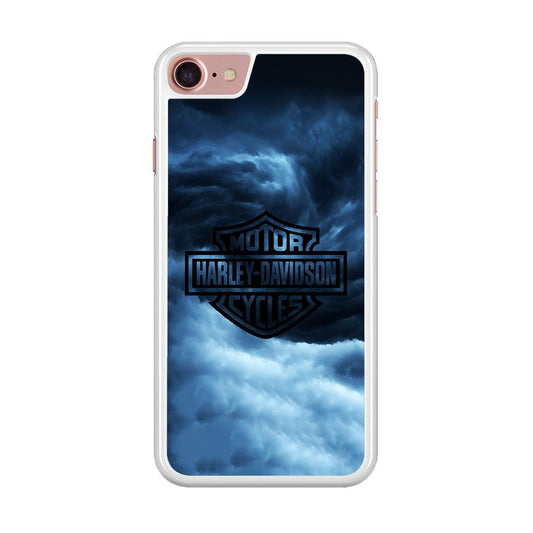 Harley Davidson Cloud iPhone SE 2020 Case-Rubber / White (2D Case)-Xtracase