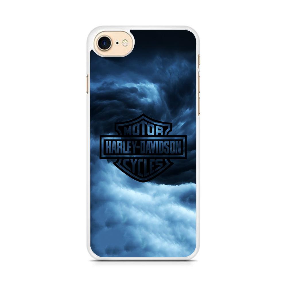Harley Davidson Cloud iPhone 8 Case-Rubber / White (2D Case)-Xtracase