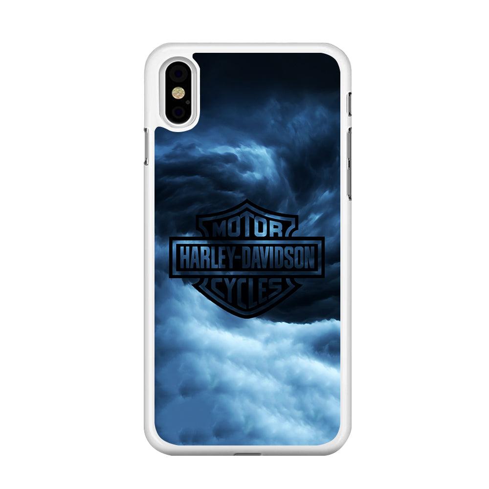 Harley Davidson Cloud iPhone X Case-Rubber / White (2D Case)-Xtracase