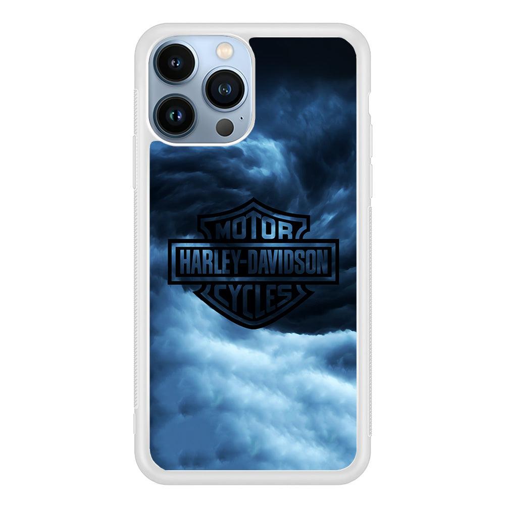Harley Davidson Cloud iPhone 13 Pro Case-Rubber / White (2D Case)-Xtracase