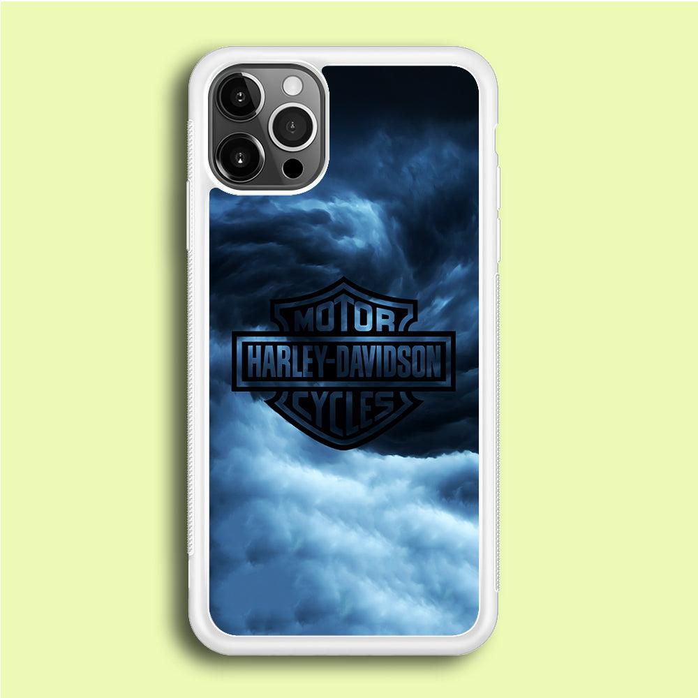 Harley Davidson Cloud iPhone 12 Pro Case-Rubber / White (2D Case)-Xtracase