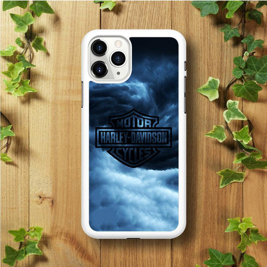 Harley Davidson Cloud iPhone 11 Pro Max Case-Rubber / White (2D Case)-Xtracase