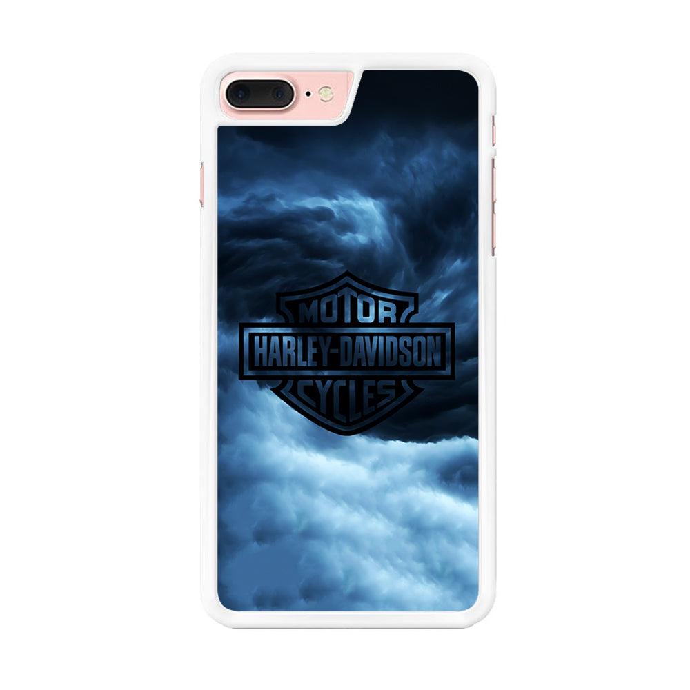Harley Davidson Cloud iPhone 8 Plus Case-Rubber / White (2D Case)-Xtracase