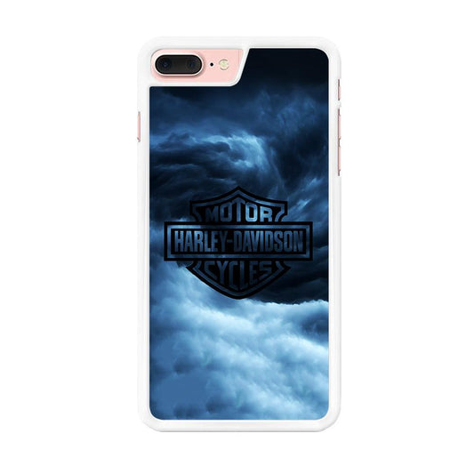 Harley Davidson Cloud iPhone 8 Plus Case-Rubber / White (2D Case)-Xtracase
