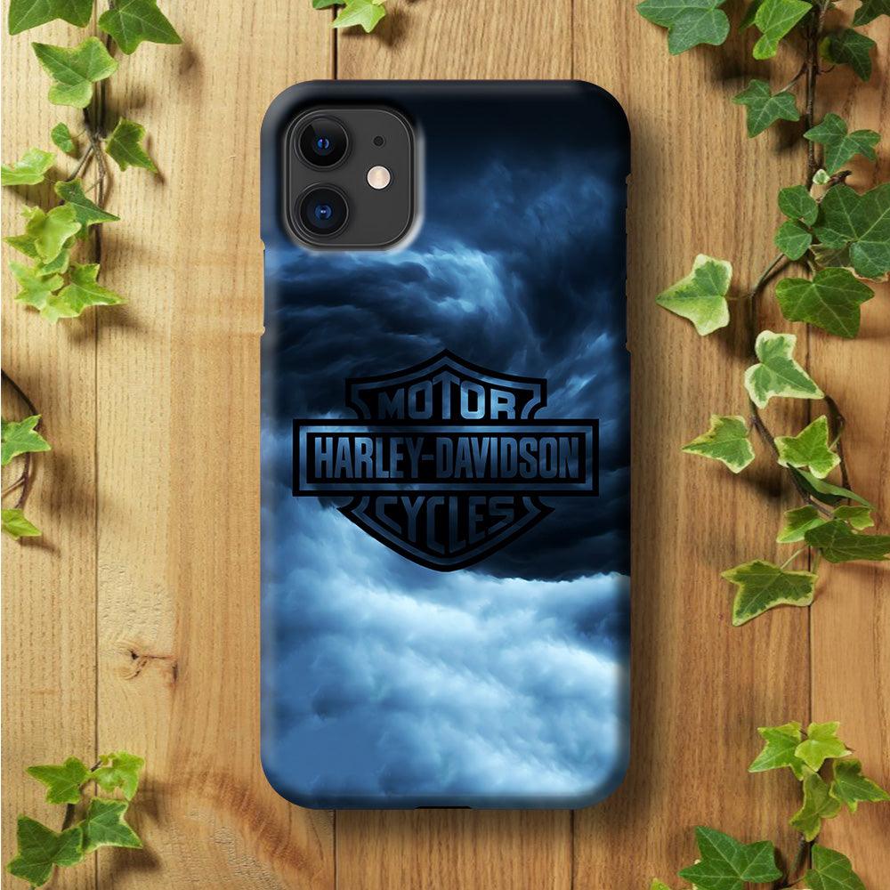 Harley Davidson Cloud iPhone 11 Case-Rubber / Black (2D Case)-Xtracase