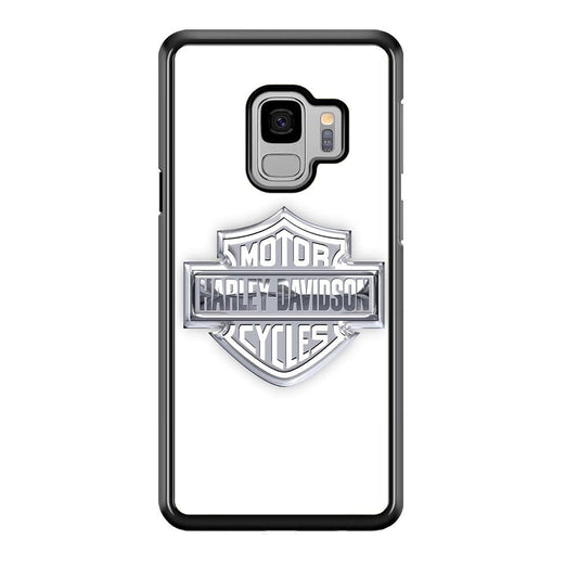 Harley Davidson Logo Silver Samsung Galaxy S9 Case-Plastic / Full Wrap (3D Case)-Xtracase