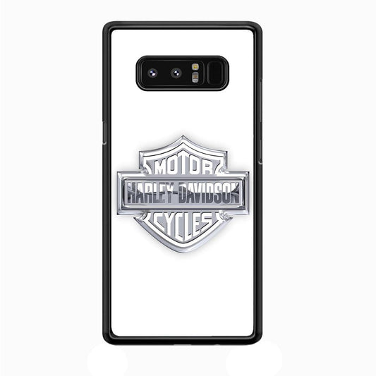 Harley Davidson Logo Silver Samsung Galaxy Note 8 Case-Plastic / Full Wrap (3D Case)-Xtracase