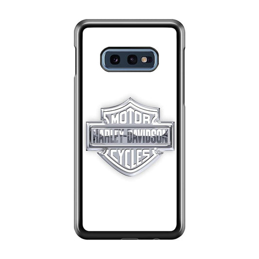 Harley Davidson Logo Silver Samsung Galaxy S10E Case-Plastic / Full Wrap (3D Case)-Xtracase