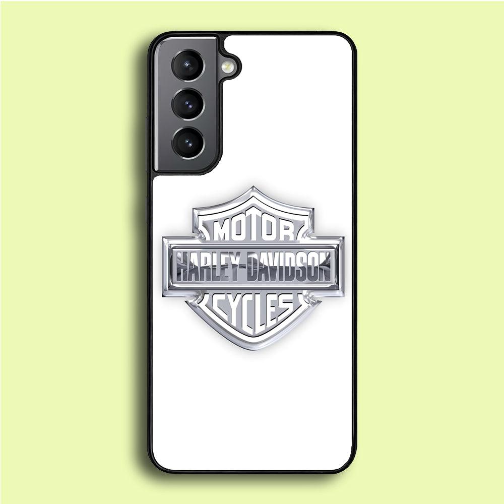 Harley Davidson Logo Silver Samsung Galaxy S21 Plus Case-Rubber / White (2D Case)-Xtracase