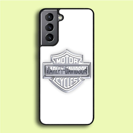 Harley Davidson Logo Silver Samsung Galaxy S21 Plus Case-Rubber / White (2D Case)-Xtracase