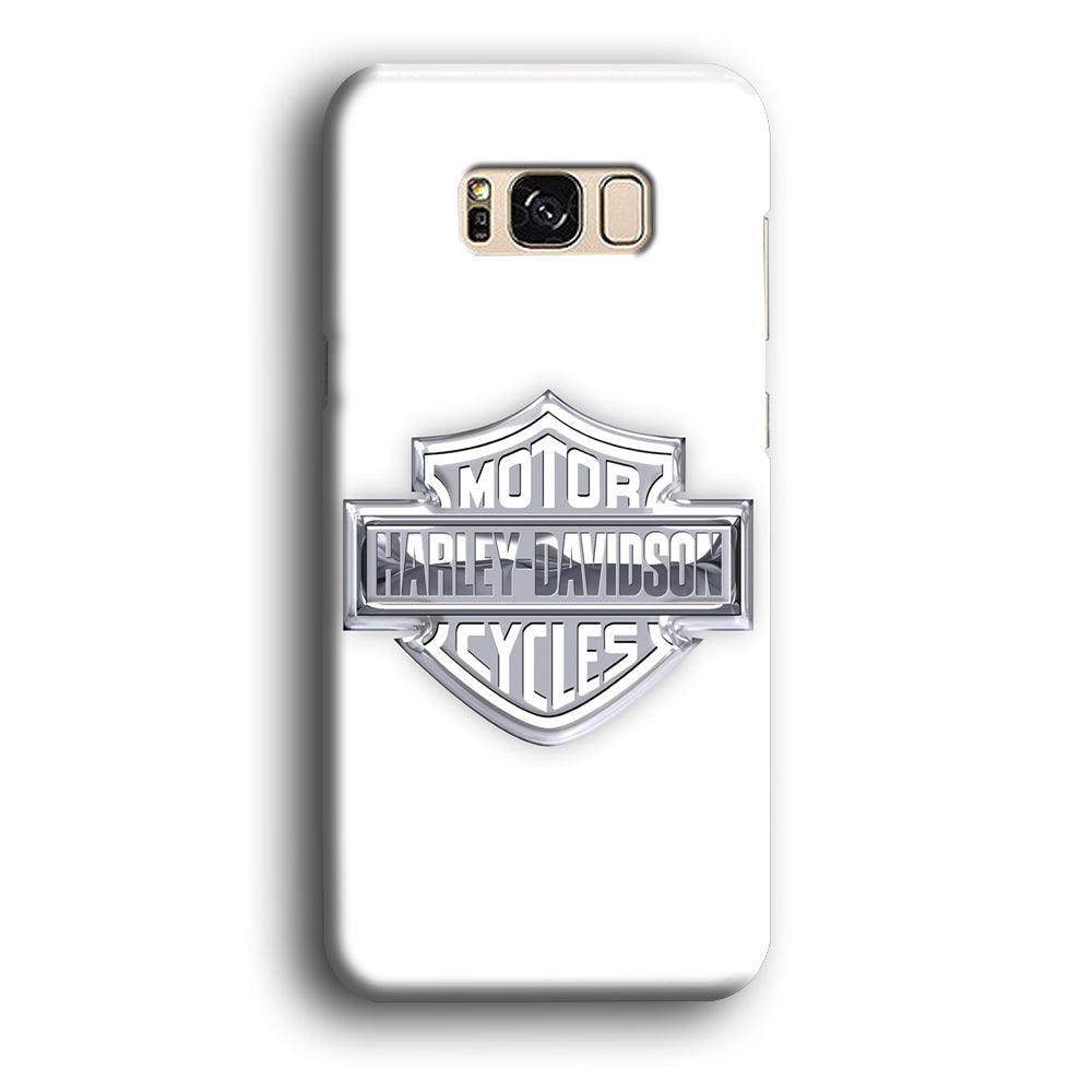 Harley Davidson Logo Silver Samsung Galaxy S8 Case-Plastic / Full Wrap (3D Case)-Xtracase