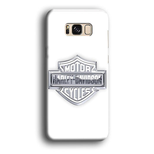 Harley Davidson Logo Silver Samsung Galaxy S8 Case-Plastic / Full Wrap (3D Case)-Xtracase