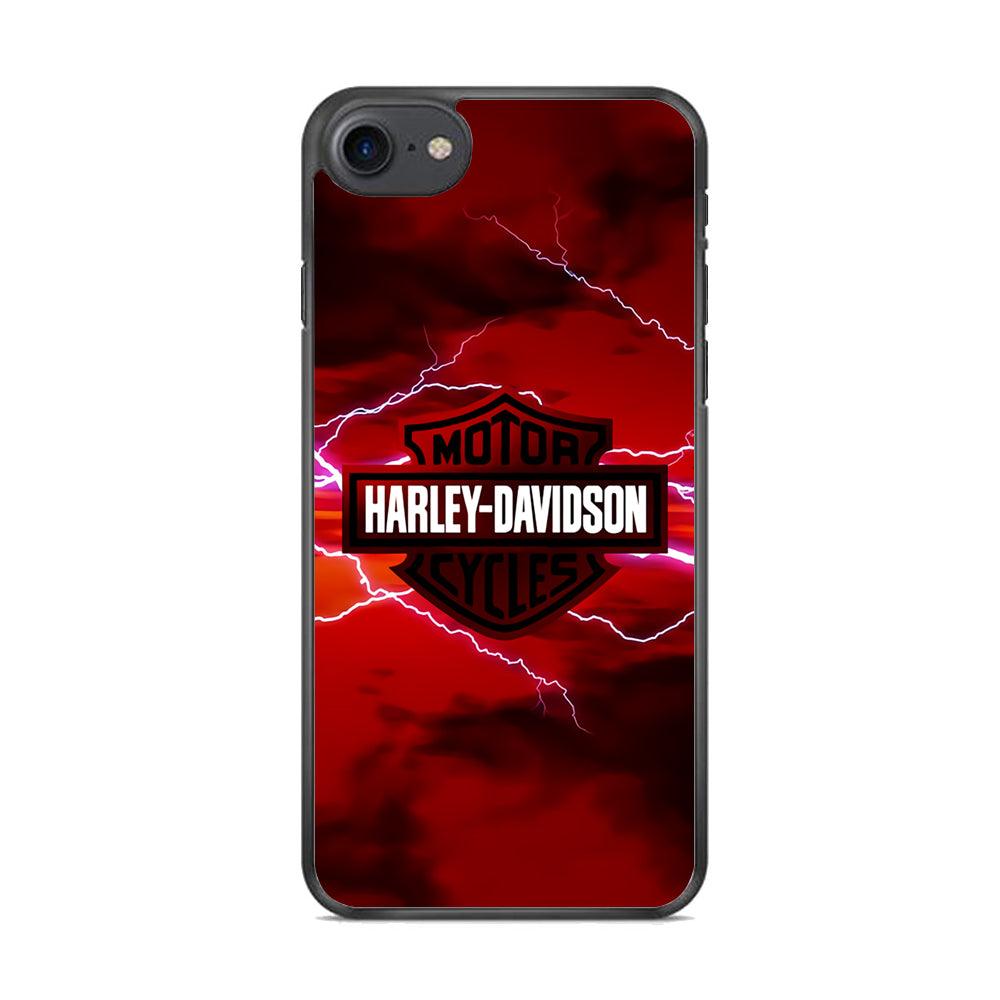 Harley Davidson Red Sky iPhone 7 Case-Rubber / Black (2D Case)-Xtracase
