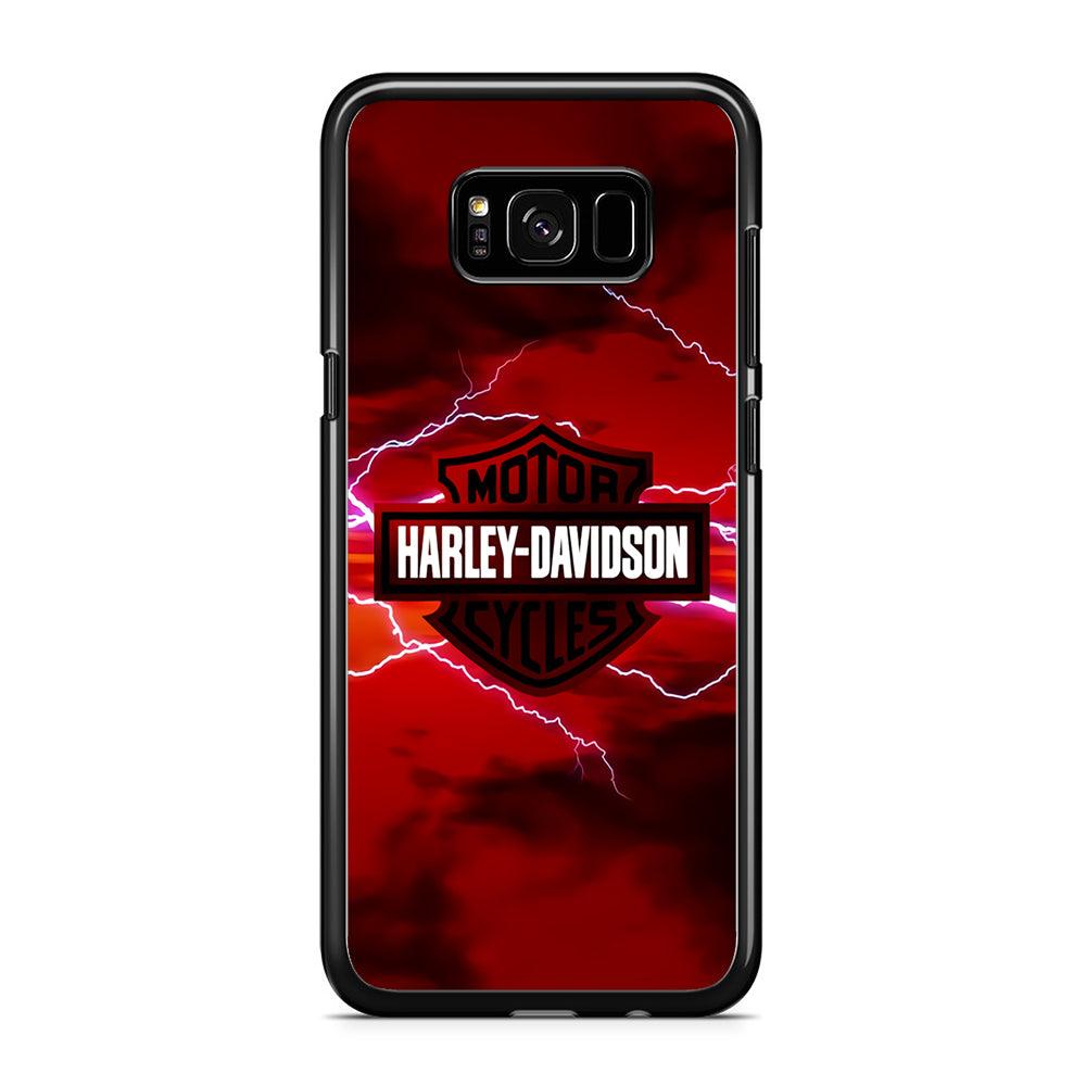 Harley Davidson Red Sky Samsung Galaxy S8 Case-Rubber / Black (2D Case)-Xtracase
