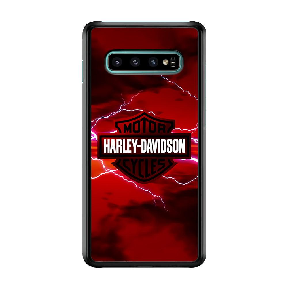 Harley Davidson Red Sky Samsung Galaxy S10 Case-Plastic / Full Wrap (3D Case)-Xtracase