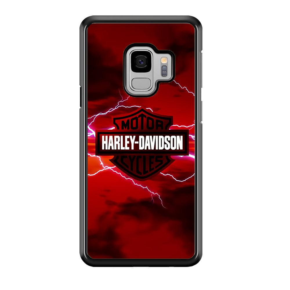 Harley Davidson Red Sky Samsung Galaxy S9 Case-Rubber / Black (2D Case)-Xtracase