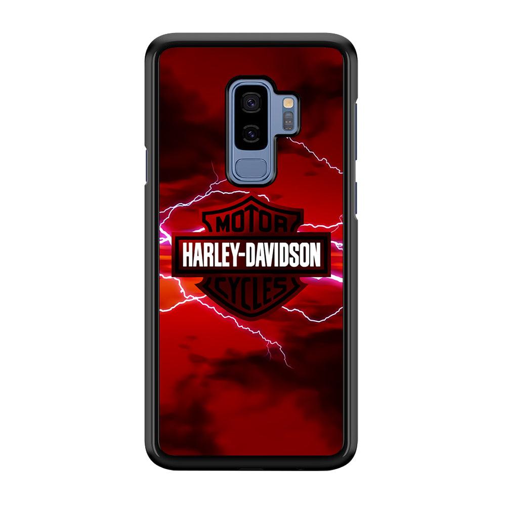 Harley Davidson Red Sky Samsung Galaxy S9 Plus Case-Rubber / Black (2D Case)-Xtracase