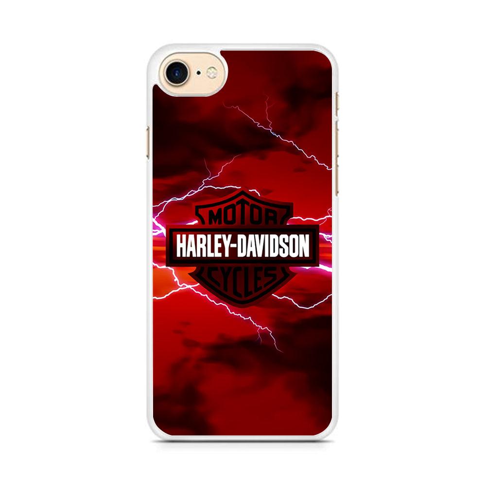 Harley Davidson Red Sky iPhone 7 Case-Rubber / White (2D Case)-Xtracase