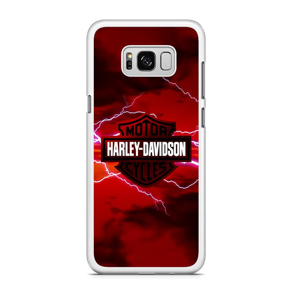 Harley Davidson Red Sky Samsung Galaxy S8 Case-Rubber / White (2D Case)-Xtracase