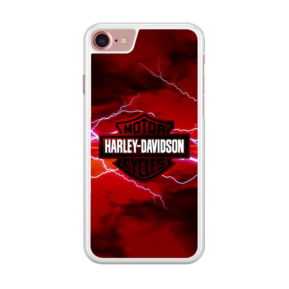 Harley Davidson Red Sky iPhone SE 2020 Case-Rubber / White (2D Case)-Xtracase