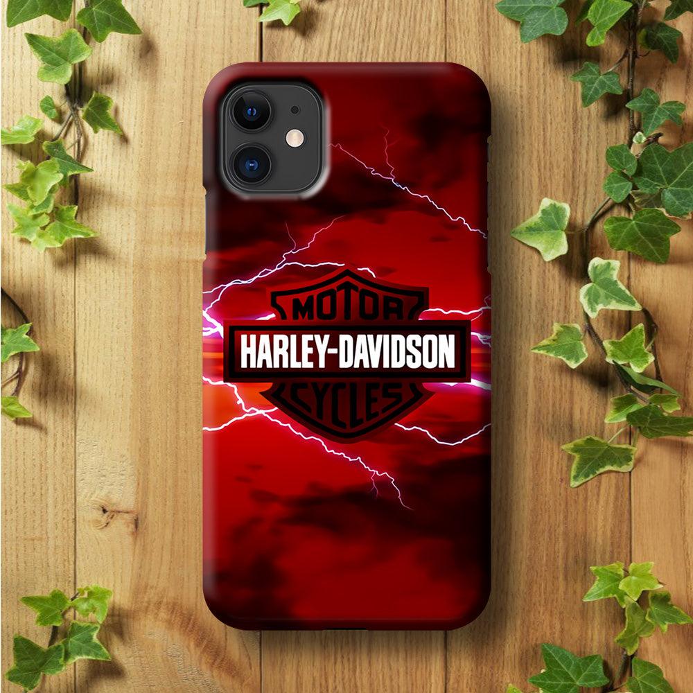 Harley Davidson Red Sky iPhone 11 Case-Plastic / Full Wrap (3D Case)-Xtracase