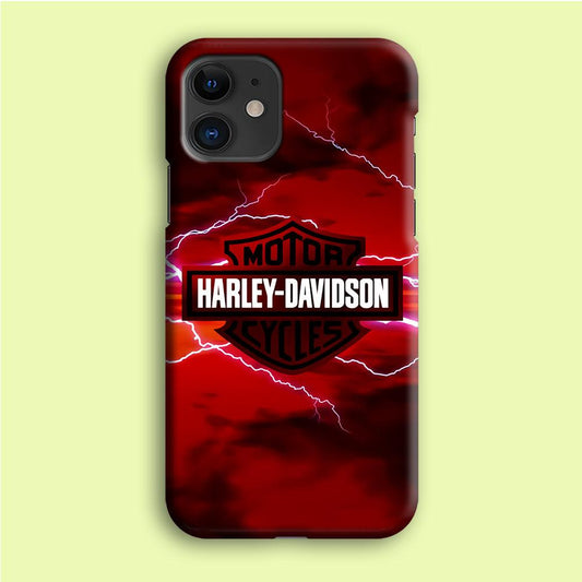 Harley Davidson Red Sky iPhone 12 Case-Plastic / Full Wrap (3D Case)-Xtracase