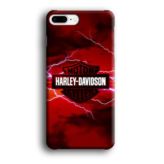 Harley Davidson Red Sky iPhone 8 Plus Case-Plastic / Full Wrap (3D Case)-Xtracase