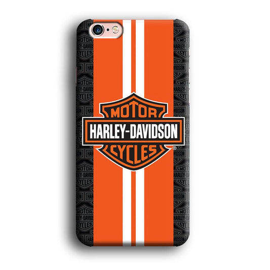 Harley Davidson White Striped Orange iPhone 6 | 6s Case-Plastic / Full Wrap (3D Case)-Xtracase