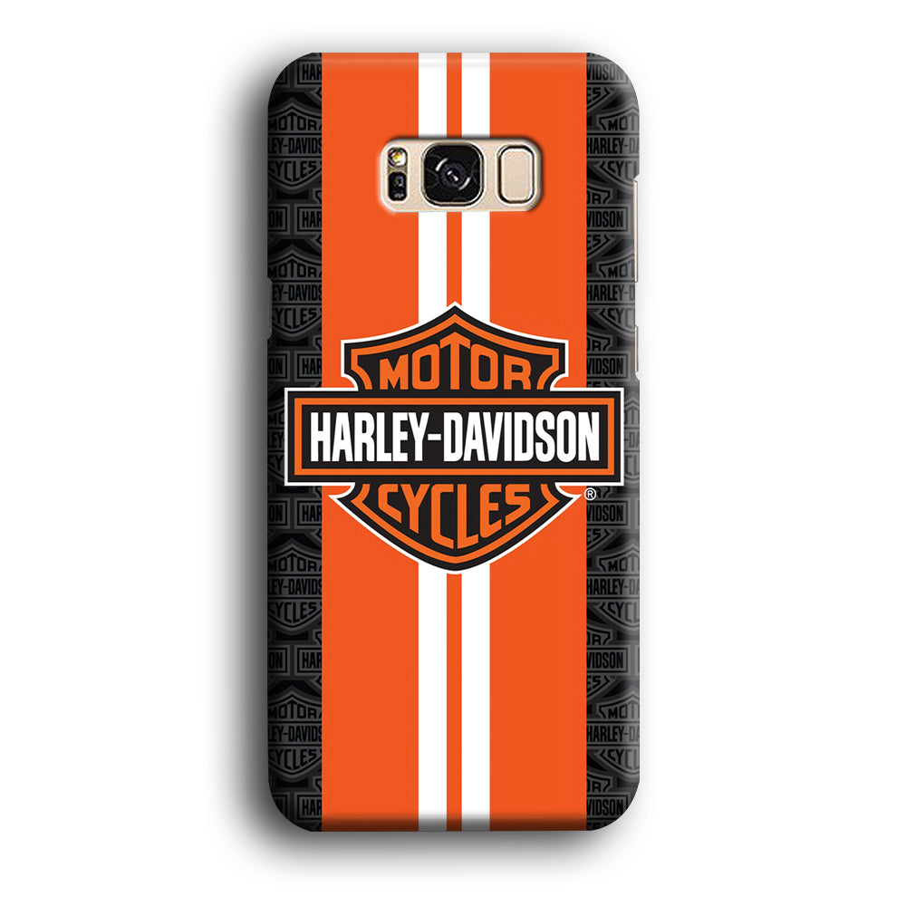 Harley Davidson White Striped Orange Samsung Galaxy S8 Case