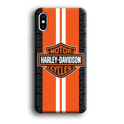 Harley Davidson White Striped Orange iPhone X Case-Xtracase