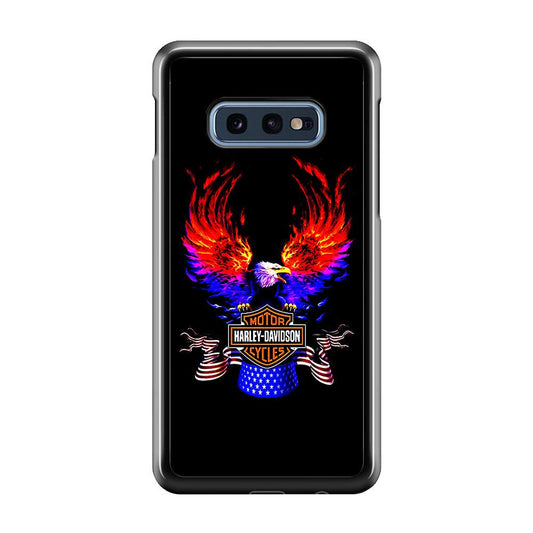 Harley Eagle Fire Samsung Galaxy S10E Case-Rubber / White (2D Case)-Xtracase