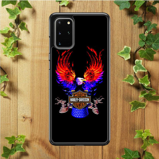 Harley Eagle Fire Samsung Galaxy S20 Plus Case-Plastic / Full Wrap (3D Case)-Xtracase