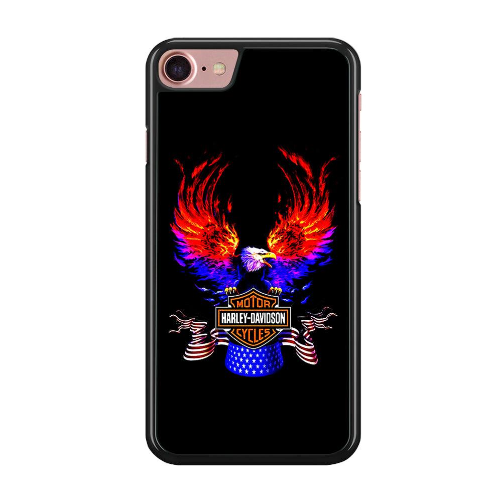 Harley Eagle Fire iPhone SE 2020 Case-Rubber / Black (2D Case)-Xtracase