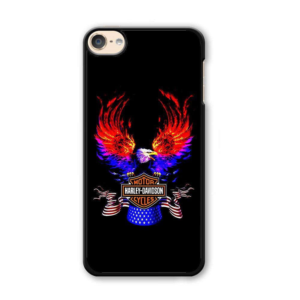 Harley Eagle Fire iPod Touch 6 Case-Plastic / Black (2D Case)-Xtracase