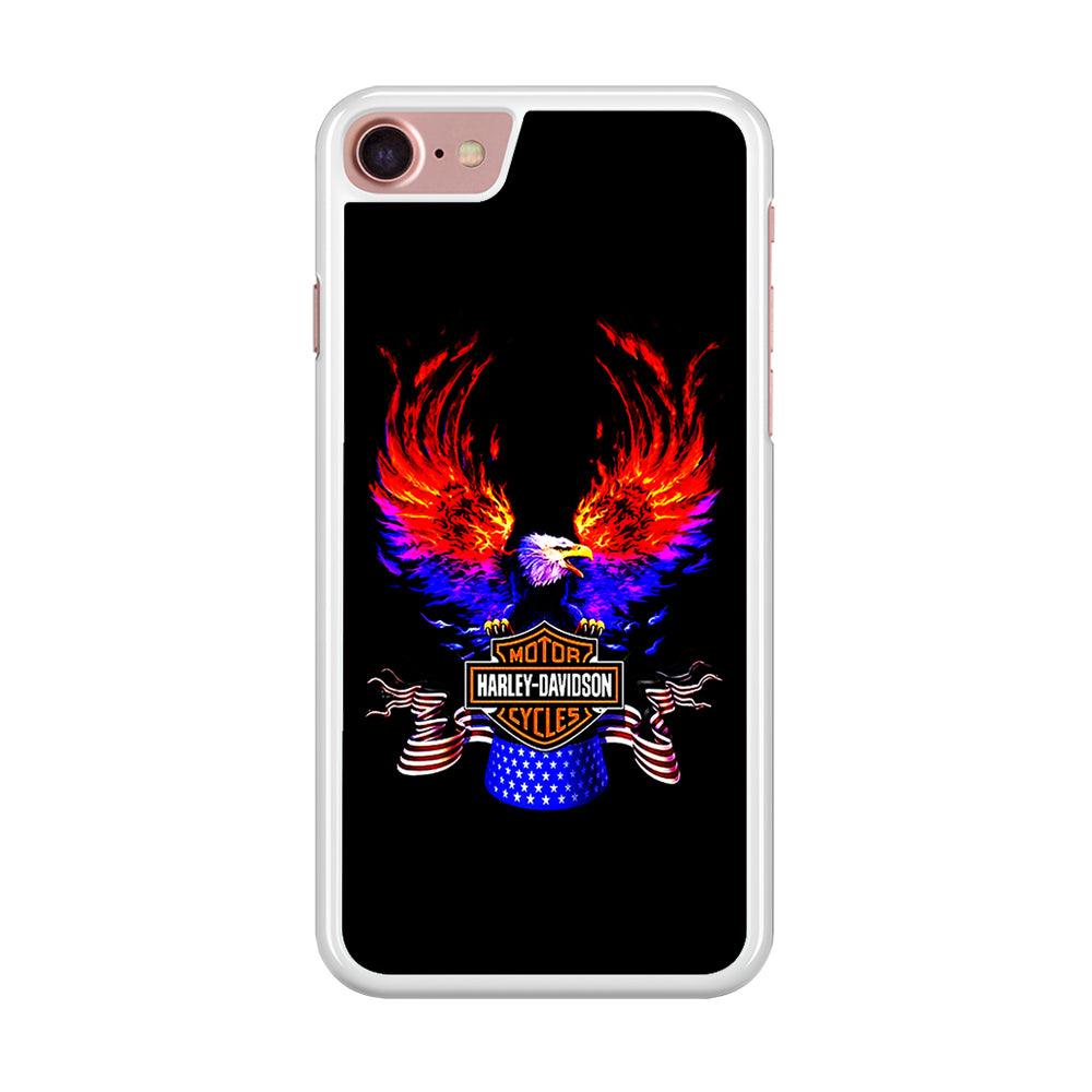 Harley Eagle Fire iPhone SE 2020 Case-Rubber / White (2D Case)-Xtracase