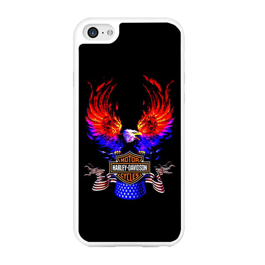 Harley Eagle Fire iPhone 6 | 6s Case-Rubber / White (2D Case)-Xtracase