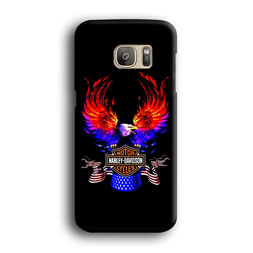Harley Eagle Fire Samsung Galaxy S7 Edge Case-Plastic / Full Wrap (3D Case)-Xtracase