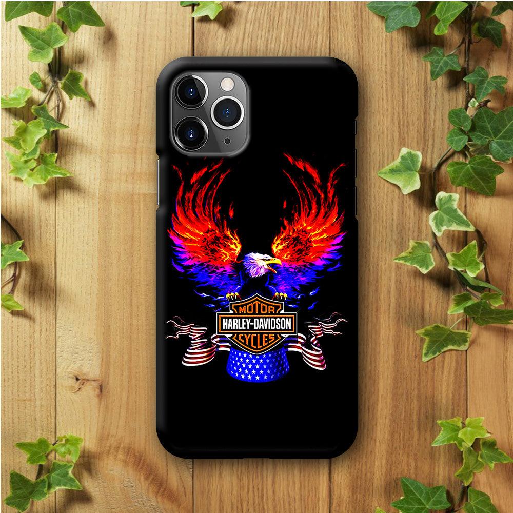 Harley Eagle Fire iPhone 11 Pro Max Case-Plastic / Full Wrap (3D Case)-Xtracase