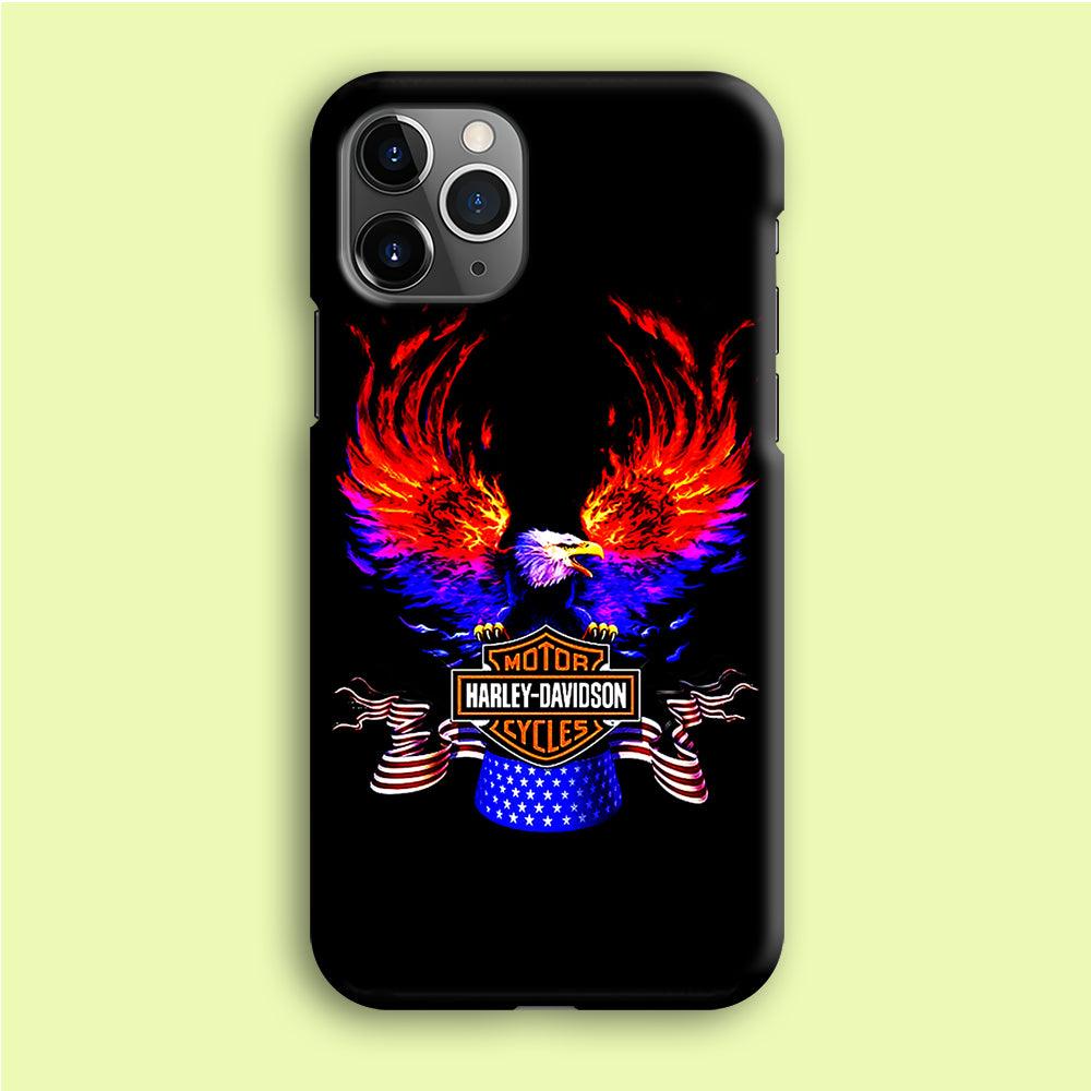 Harley Eagle Fire iPhone 12 Pro Case-Plastic / Full Wrap (3D Case)-Xtracase